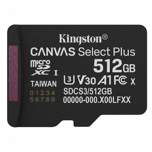 Kingston Canvas Select Plus Gen3 Card de memorie microSDXC 512GB 150MB/s A1 Fara Adaptor